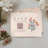 Rustieke QR Code Boho Wildflowers Wedding RSVP