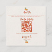 Rustieke QR-code Citrus Sinaasappel Fall Wedding D Informatiekaartje (Achterkant)