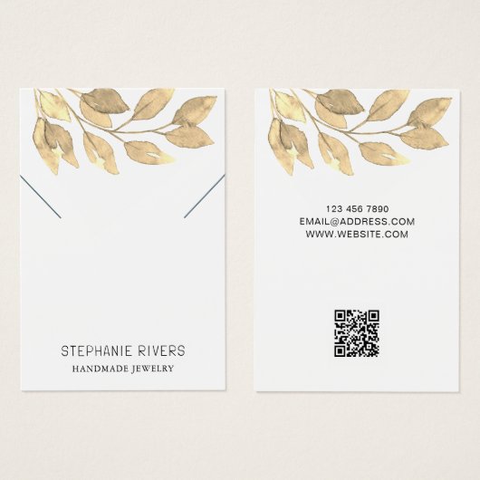 Rustieke QR Code Ketting Display Kaart (Voorkant /achterkant)