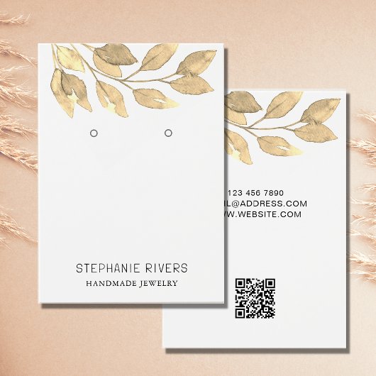 Rustieke QR Code Oorbellen Display Kaart