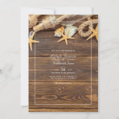 Rustieke QR Code RSVP Strand Bruiloft Kaart (Voorkant)
