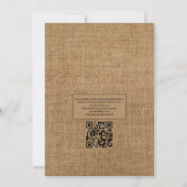 Rustieke QR Code RSVP Strand Bruiloft Kaart (Achterkant)