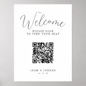 Rustieke QR-code Zittingkaart Bruiloft Welkomstbor Poster (Voorkant)