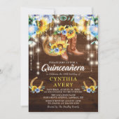 Rustieke Quinceañera 15e Verjaardag Laarzen Cowgir Kaart (Voorkant)