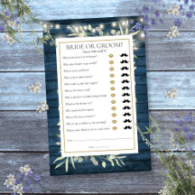 Rustieke Raad Wie Groene Bruids-Shower Spel