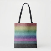 Rustieke Rainbow Stripe Crosshatch Patroon Tote Bag (Voorkant)