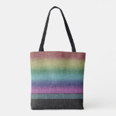 Rustieke Rainbow Stripe Crosshatch Patroon Tote Bag (Achterkant)