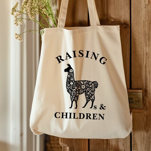 Rustieke Raising Llamas Silhouette Boeren Markt Tote Bag