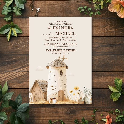 Rustieke Ranch Boerderij Schuur Bruiloft Uitnodigi Kaart