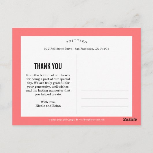 Rustieke rand - Bedankkaart - Bewerkbare kleur Briefkaart (Achterkant)