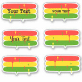 Rustieke Rasta strepen Sticker (Voorkant)