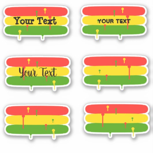 Rustieke Rasta strepen Sticker (Voorkant)