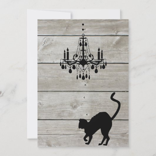 Rustieke Raven Halloween uitnodiging (Achterkant)