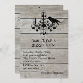 Rustieke Raven Halloween uitnodiging (Voorkant / Achterkant)