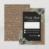 rustieke reactie | Kerst Winter Wedding RSVP (Voorkant / Achterkant)