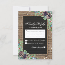 rustieke reactie | Kerst Winter Wedding RSVP