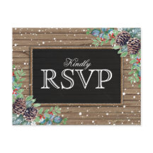 rustieke reactie | Kerst Winter Wedding RSVP