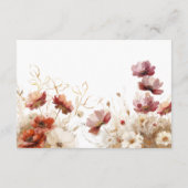 Rustieke Red Barley Waterverf Wildflower Receptie Informatiekaartje (Achterkant)