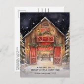 Rustieke Red Barn Country Company Kerst Kaart (Voorkant / Achterkant)