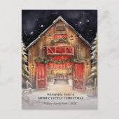 Rustieke Red Barn Country Company Kerst Kaart (Voorkant)