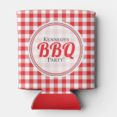 Rustieke Red Gingham Familie Picknick BBQ Blikjeskoeler (Achterkant)