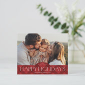 Rustieke Red Plaid Budget Foto Vakantie Kaart (Staand voorkant)