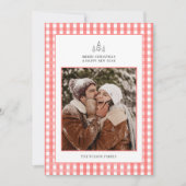 Rustieke Red Plaid paar foto kerst Feestdagenkaart (Voorkant)