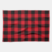 Rustieke Red Plaid Pattern Holiday Theedoek (Horizontaal)