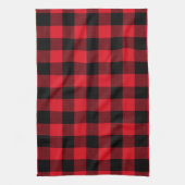 Rustieke Red Plaid Pattern Holiday Theedoek (Verticaal)
