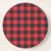 Rustieke Red Plaid Pattern Holiday Zandsteen Onderzetter (Voorkant)