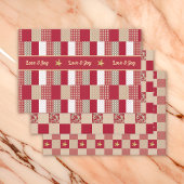 Rustieke Red Tan Gold Patchwork Quilt Love Joy Sta Inpakpapier Vel