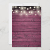 Rustieke Red Wood String Lights Pensioenfeest Kaart (Achterkant)