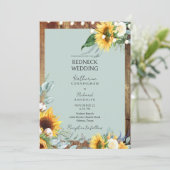 Rustieke Redneck Zonnebloem Bruiloft String Lights Kaart (Staand voorkant)