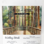 Rustieke Redwood Forest Wedding Drieluik Uitnodiging (Binnenzijde eerst)