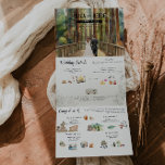Rustieke Redwood Forest Wedding Drieluik Uitnodiging<br><div class="desc">Zet de toon voor uw speciale dag met deze betoverende Rustic Redwood Forest Wedding Tri-Fold Uitnodiging. Ontworpen om de natuurlijke schoonheid van het buitenleven te vieren, biedt deze uitnodiging een adembenemende waterverf weergave van torenhoge sequoia's, die romance en tijdloze charme oproepen. Ideaal voor natuur-liefhebbende koppels die een bos-, rustieke of...</div>