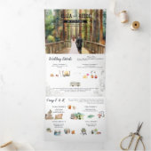 Rustieke Redwood Forest Wedding Drieluik Uitnodiging (Binnen)