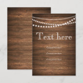 Rustieke reeks lichten RSVP 3,5 inch x 5 inch gewo Kaartje (Voorkant / Achterkant)