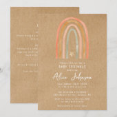 Rustieke regenboog alles in één Baby strooidouche Kaart (Voorkant / Achterkant)