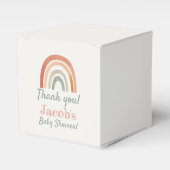 Rustieke regenboog baby shower dank u bedankdoosjes (Voorkant Zijde)