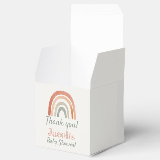 Rustieke regenboog baby shower dank u bedankdoosjes (Geopend)