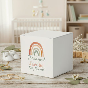 Rustieke regenboog baby shower dank u bedankdoosjes