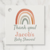 Rustieke regenboog baby shower dank u bedankjes labels (Voorkant)