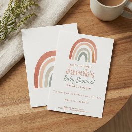 Rustieke regenboog baby shower minimalistische uit kaart