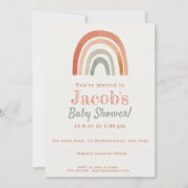 Rustieke regenboog baby shower minimalistische uit kaart (Voorkant)