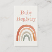 Rustieke regenboog baby shower QR Code Registry Ka Informatiekaartje (Voorkant)