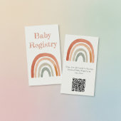 Rustieke regenboog baby shower QR Code Registry Ka Informatiekaartje