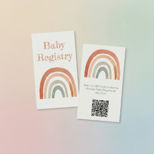 Rustieke regenboog baby shower QR Code Registry Ka Informatiekaartje