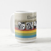 Rustieke Regenboog Hipster 4 Foto Aangepaste Colla Koffiemok (Voorkant links)