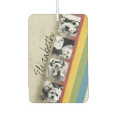 Rustieke Regenboog Hipster 4 Foto Aangepaste Colla Luchtverfrisser (Voorkant)