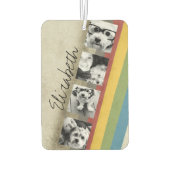 Rustieke Regenboog Hipster 4 Foto Aangepaste Colla Luchtverfrisser (Achterkant)